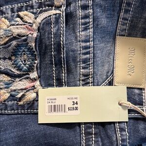 Miss Me Dark Blue Jeans with Embroidery